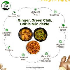 Garlic,Ginger,Green Chilli Mix Pickle | Premium Quality Pickles| No chemical|Quality ingredients