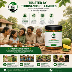 R2 Organics | Traditional Mango Pickle | Aam ka Achar | Home Made | Cold Pressed Oil | No Preservatives | Traditional Recipe