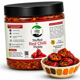Red Chilly Pickle, Bharwa Lal Mirch Ka Achaar, Pure Mustard Oil,Tasty and Tangy, No preservatives, No chemical used