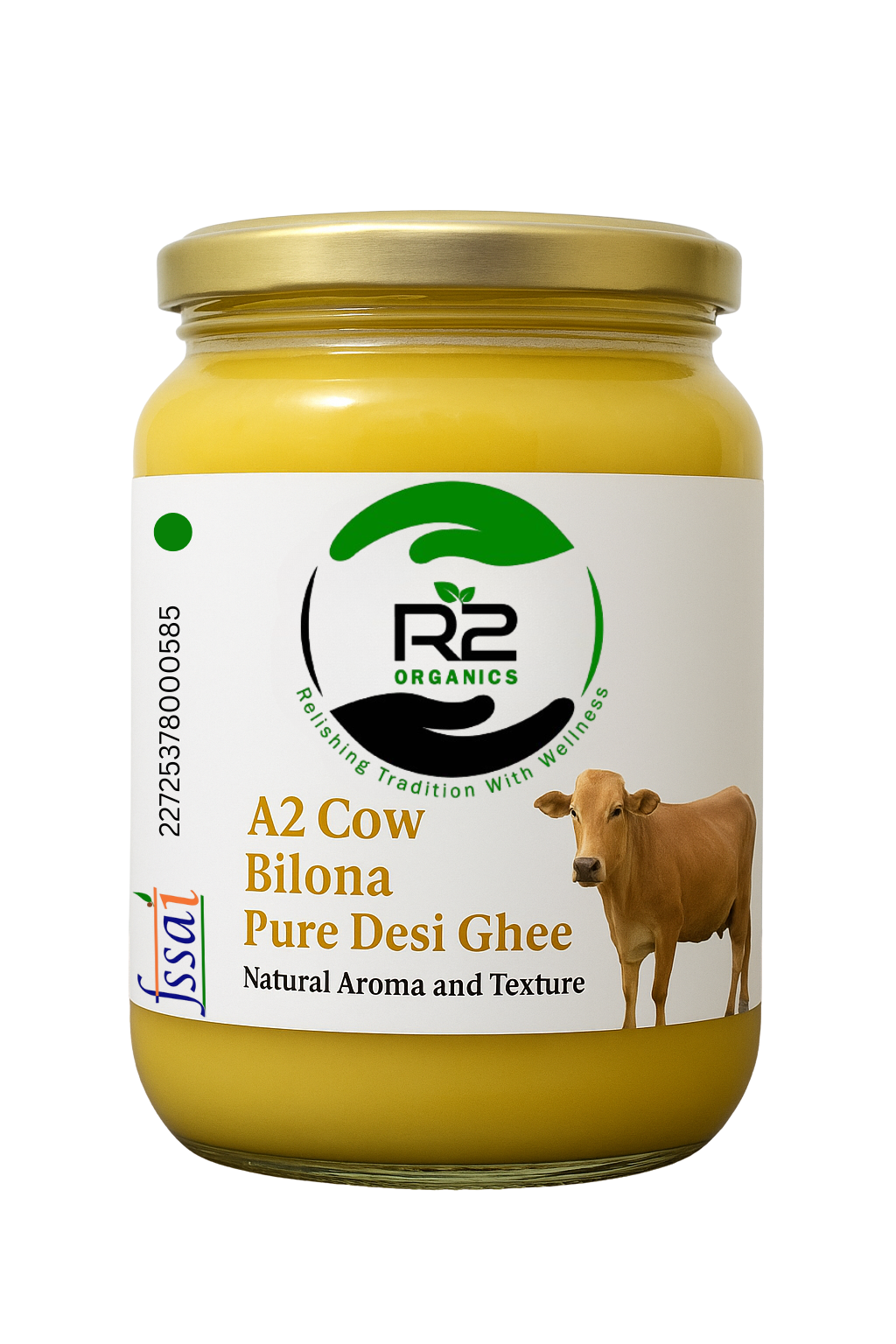R2 Organics A2 Pure Bilona Cow Desi Ghee 500ML| A premium quality Cow Desi Ghee