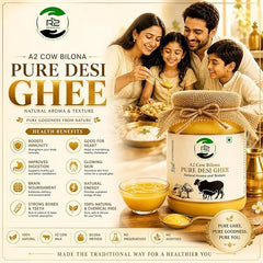 R2 Organics A2 Cow Pure Bilona Desi Ghee (250 ML) | A premium quality Cow Desi Ghee