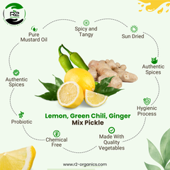 Lemon,Green Chilli,Ginger Mix Pickle| Premium Quality Pickles| No chemical|Quality ingredients