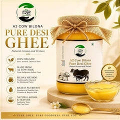 R2 Organics A2 Cow Pure Bilona Desi Ghee (1000 ML) | A premium quality Cow Desi Ghee