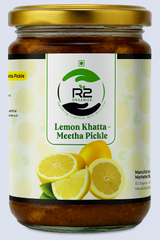 R2 Organics Lemon Sweet and Sour, Khattha Meetha Pickle| Oil Free & Vinegar Free | Handmade, Fresh with No Artificial Preservatives | Premium Quality Pickles| No chemical|Quality ingredients