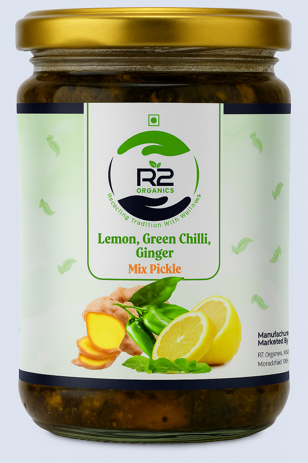 Lemon,Green Chilli,Ginger Mix Pickle| Premium Quality Pickles| No chemical|Quality ingredients